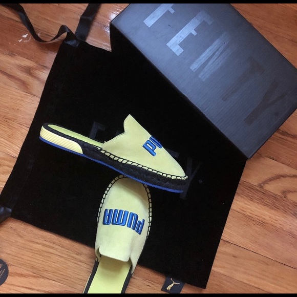 Puma X Fenty Women ESPADRILLE RIHANNA SLIPPERS SLIDES YEL/BLU/BL Women’s 6.5 - Picture 5 of 8